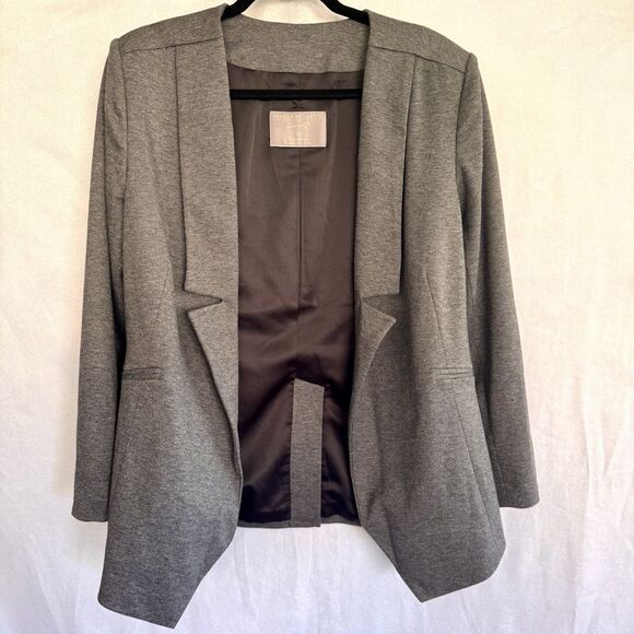 NWT Melissa McCarthy Seven7 Blazer Size M Open Front Gray Pockets Career Office - Picture 1 of 16